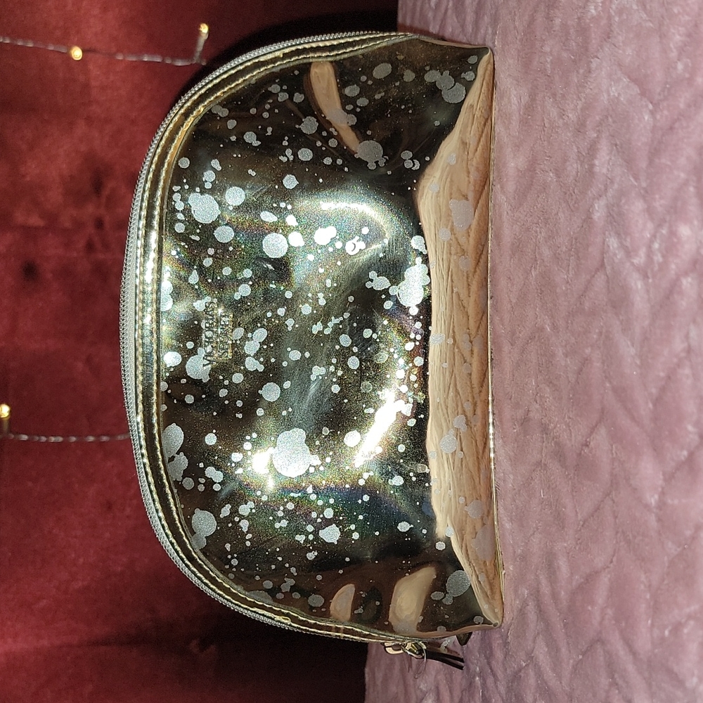 Victoria secret Gold splatter makeup bag